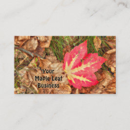 Autumn Maple Leaf Red Herfst Thlek Rustic Visitekaartje
