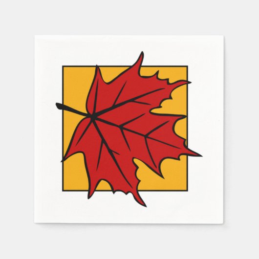 Autumn Maple Leaf Red Servet (Voorkant)