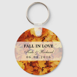 Autumn Maple Leaf Wedding Dank je Sleutelhanger