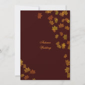 Autumn Maple Leaf Wedding Invitation - Brown Kaart (Achterkant)