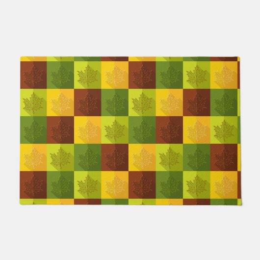 Autumn Maple Leaves, brown and green Deurmat (Voorkant)