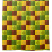 Autumn Maple Leaves, brown, Gold, green Douchegordijn (Voorkant)