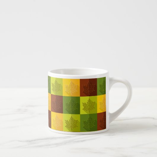 Autumn Maple Leaves, brown, Gold, green Espresso Kop (Rechts)