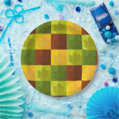 Autumn Maple Leaves, brown, Gold, green Papieren Bordje (Feest)