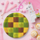 Autumn Maple Leaves, brown, Gold, green Papieren Bordje (Feest)