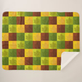 Autumn Maple Leaves, brown, Gold, green Sherpa Deken (Voorkant (horizontaal))