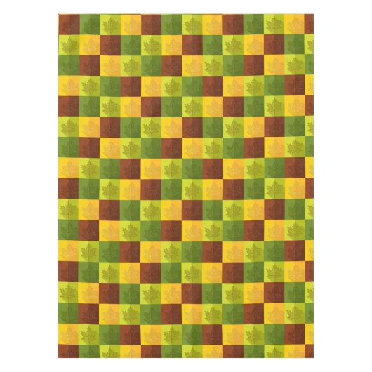Autumn Maple Leaves, brown, Gold, green Tafelkleed (Voorkant)