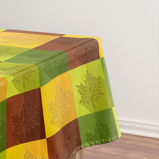 Autumn Maple Leaves, brown, Gold, green Tafelkleed (Voorbeeld)