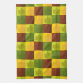 Autumn Maple Leaves, brown, Gold, green Theedoek (Verticaal)