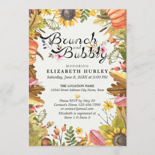 Autumn Maple Leaves Brunch & Bubble Vrijgezellenfe Kaart