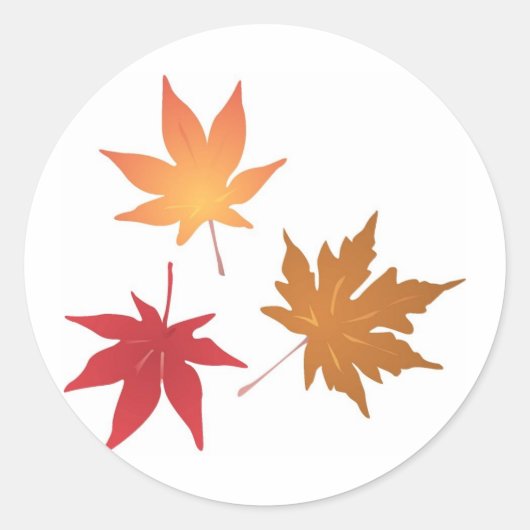 Autumn Maple Leaves Collectie Ronde Sticker (Voorkant)