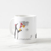 Autumn Maple Leaves en Cute Funny Penguin Koffiemok (Voorkant links)