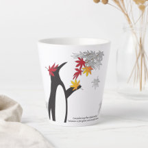 Autumn Maple Leaves en Cute Funny Penguin