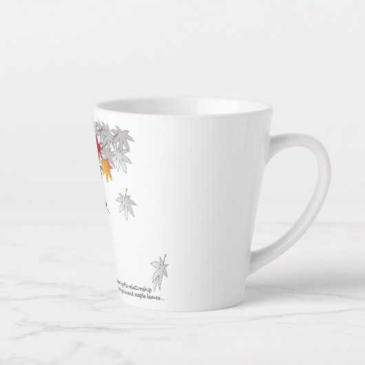 Autumn Maple Leaves en Cute Funny Penguin Latte Mok (Rechts)