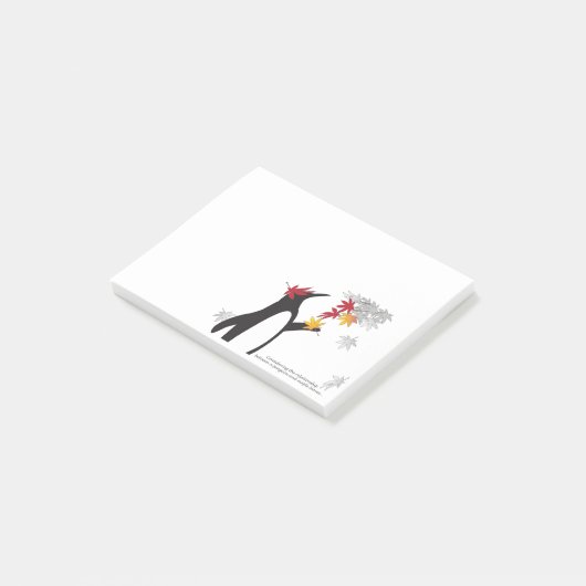 Autumn Maple Leaves en Cute Funny Penguin Post-it® Notes (Schuin)