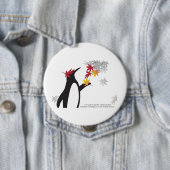 Autumn Maple Leaves en Cute Funny Penguin Ronde Button 4,0 Cm (In situ)