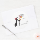 Autumn Maple Leaves en Cute Funny Penguin Ronde Sticker (Envelop)