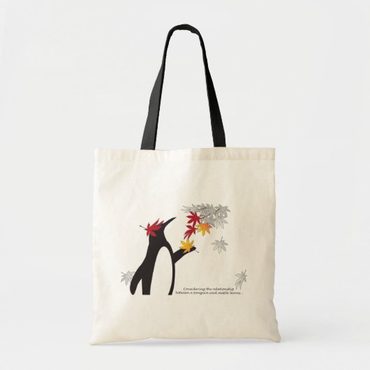 Autumn Maple Leaves en Cute Funny Penguin Tote Bag (Voorkant)