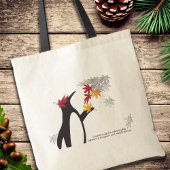 Autumn Maple Leaves en Cute Funny Penguin Tote Bag