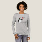 Autumn Maple Leaves en Cute Funny Penguin Tri-Blend Shirt (Voorkant)