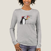 Autumn Maple Leaves en Cute Funny Penguin Tri-Blend Shirt (Voorkant)