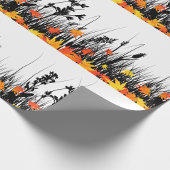 Autumn Maple Leaves en Wild Grass Silhouette Cadeaupapier