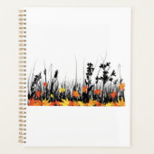 Autumn Maple Leaves en Wild Grass Silhouette Planner (Voorkant)