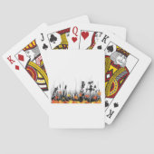 Autumn Maple Leaves en Wild Grass Silhouette Pokerkaarten (Achterkant)