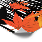 Autumn Maple Leaves en Wild Grass Silhouette Poster (Hoek)