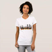Autumn Maple Leaves en Wild Grass Silhouette T-shirt (Voorkant volledig)