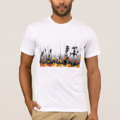 Autumn Maple Leaves en Wild Grass Silhouette T-shirt (Voorkant)