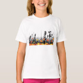 Autumn Maple Leaves en Wild Grass Silhouette T-shirt (Voorkant)