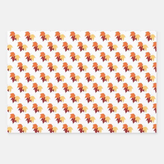 “Autumn Maple Leaves” Gift Wrap Inpakpapier Vel (Voorkant)
