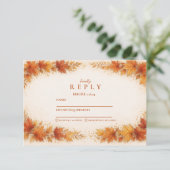 Autumn Maple Leaves Graduation Party RSVP Kaartje (Staand voorkant)