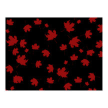 Autumn Maple Leaves op zwarte achtergrond Poster