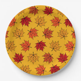 Autumn Maple Leaves Papieren Bordje