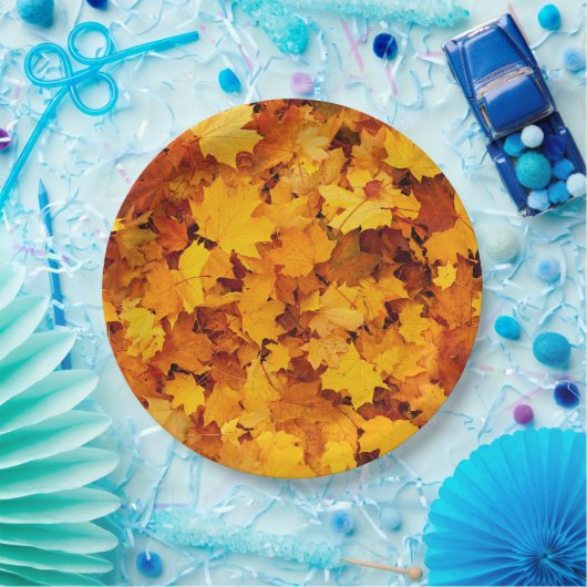 Autumn Maple Leaves Papieren Bordje (Feest)