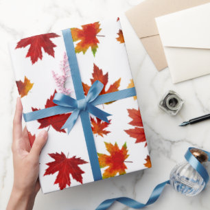 Autumn Maple Leaves Patroon Thanksgiving Gifts Cadeaupapier