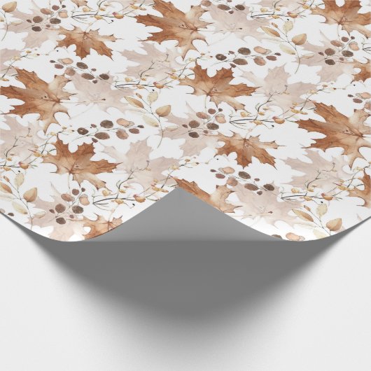 Autumn Maple Leaves Pattern Thanksgiving Cadeaupapier (Hoek)