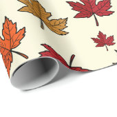 Autumn Maple Leaves Pattern Thanksgiving Gift Cadeaupapier (Rol Hoek)