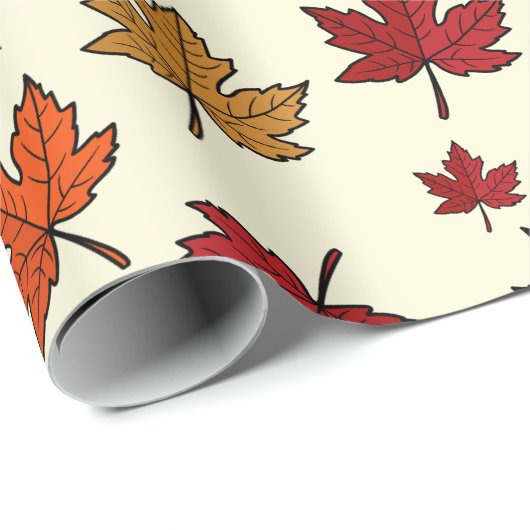 Autumn Maple Leaves Pattern Thanksgiving Gift Cadeaupapier (Rol Hoek)