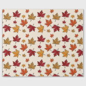 Autumn Maple Leaves Pattern Thanksgiving Gift Cadeaupapier (Vlak)