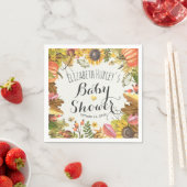 Autumn Maple Leaves Pumpkin Sunflower Baby shower Servetten (Insitu)