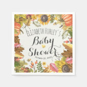 Autumn Maple Leaves Pumpkin Sunflower Baby shower Servetten (Voorkant)