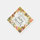Autumn Maple Leaves Pumpkin Sunflower Baby shower Servetten (Hoek)