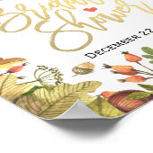 Autumn Maple Leaves Pumpkin Vrijgezellenfeest Welk Poster (Hoek)