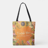 Autumn Maple Leaves Pumpkins Wood Weddenschap Welk Tote Bag (Achterkant)