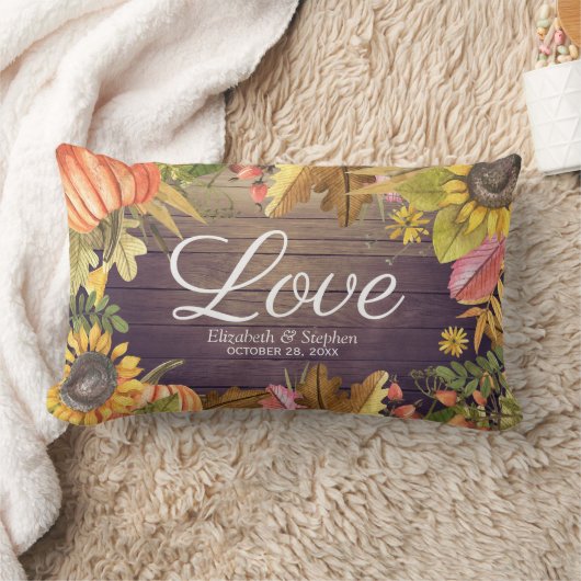 Autumn Maple Leaves Pumpkins Wood Weduwen Shower Kussen (Deken)