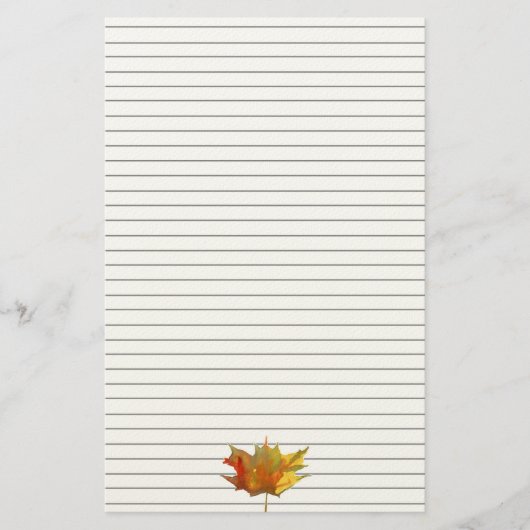 Autumn Maple Leaves Waterverf Lined Briefpapier (Voorkant)