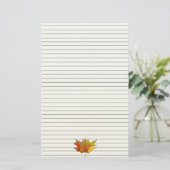 Autumn Maple Leaves Waterverf Lined Briefpapier (Staand voorkant)
